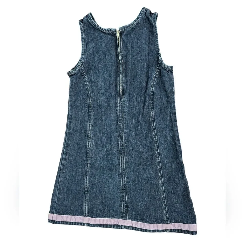 Oshkosh bgosh vintage girls denim floral embroidered dress‎ size 6X